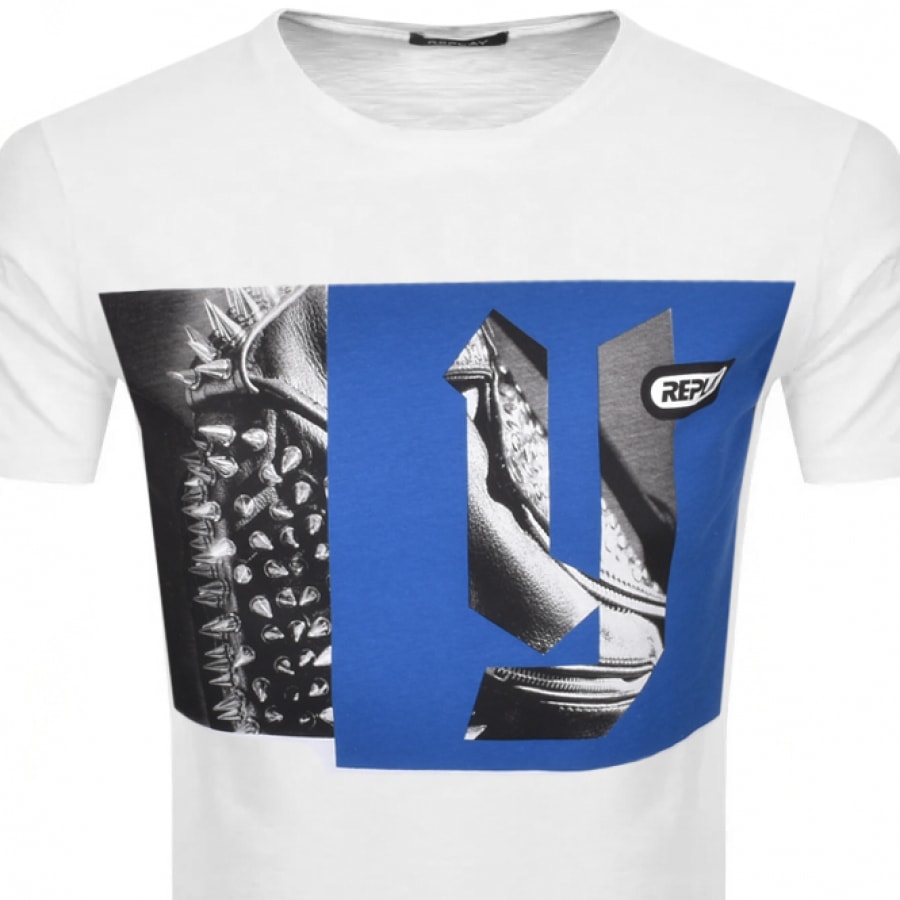 Alternative Image for ProductReplay Crew Neck Logo T Shirt White2